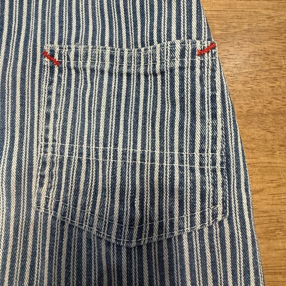 Round House Boys Striped Train Conductor Style Bib Coveralls Size 5 Thomas Train - Picture 12 of 14